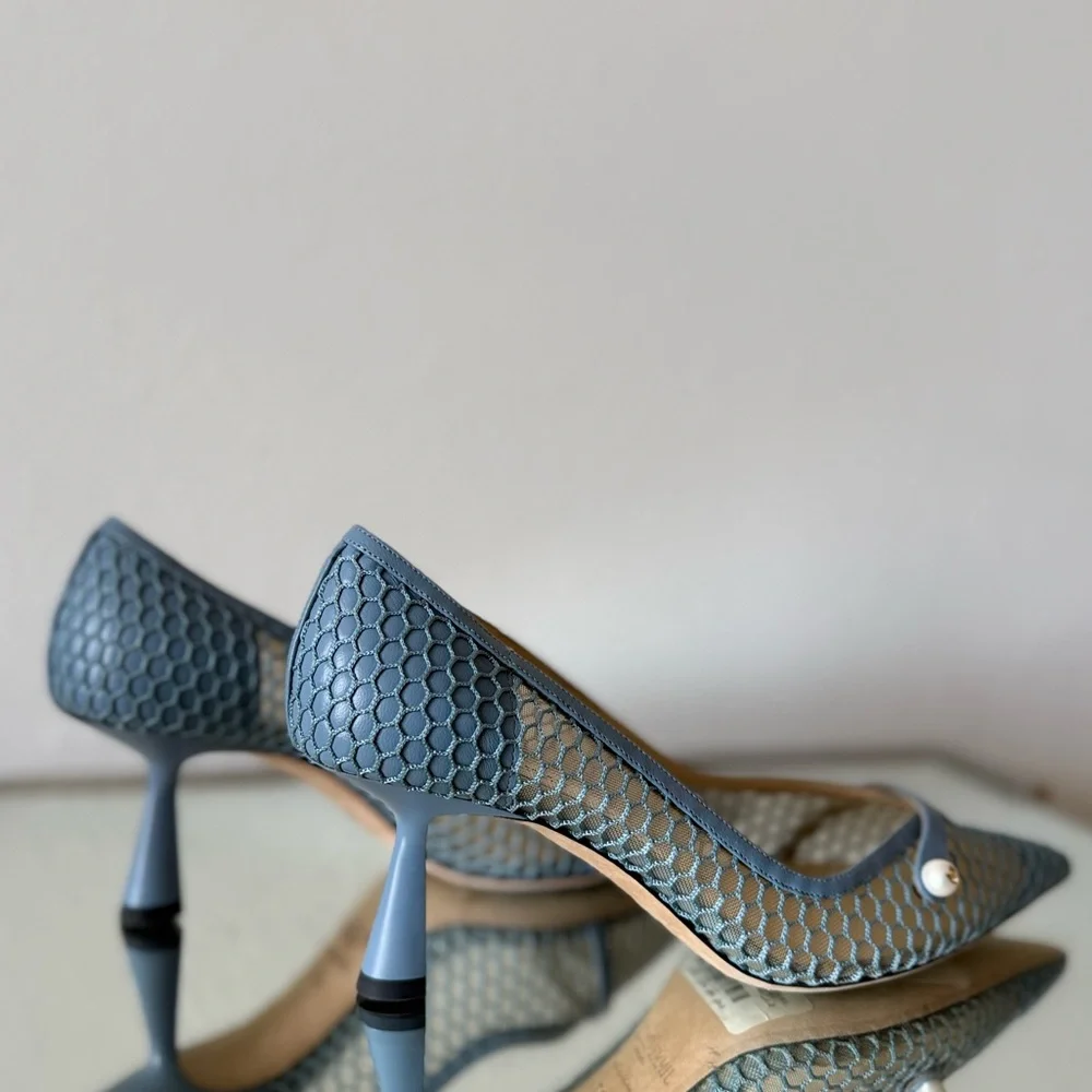 Jimmy Choo Rosalia 65 mesh and leather pumps